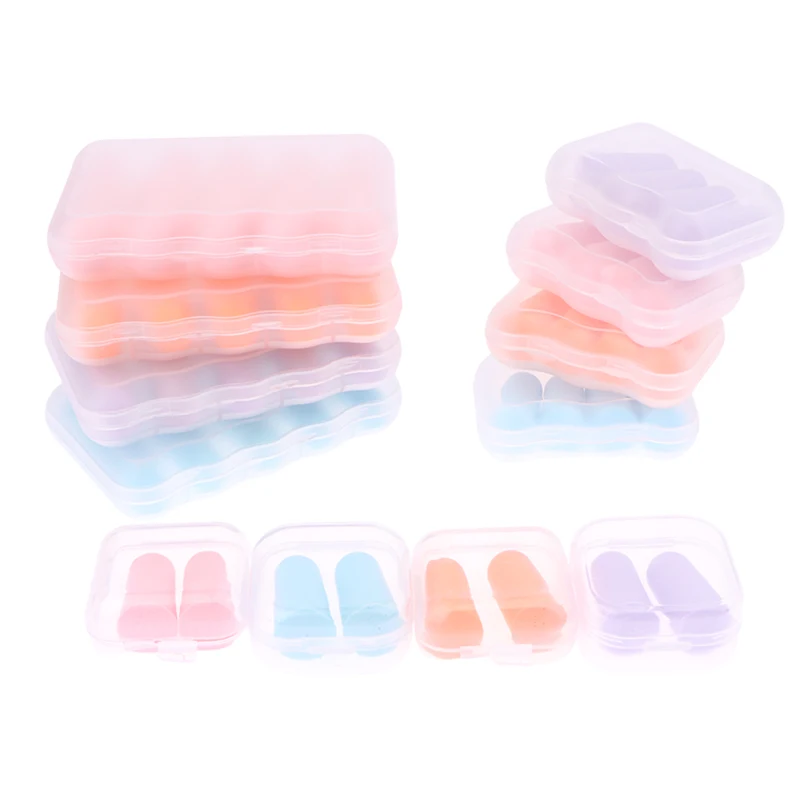 1Set Earplugs Noise Reduction Sleep Anti Canceling Music Sound Insulation Earplug Protection Sponge Sleeping Reusable Ear Plugs