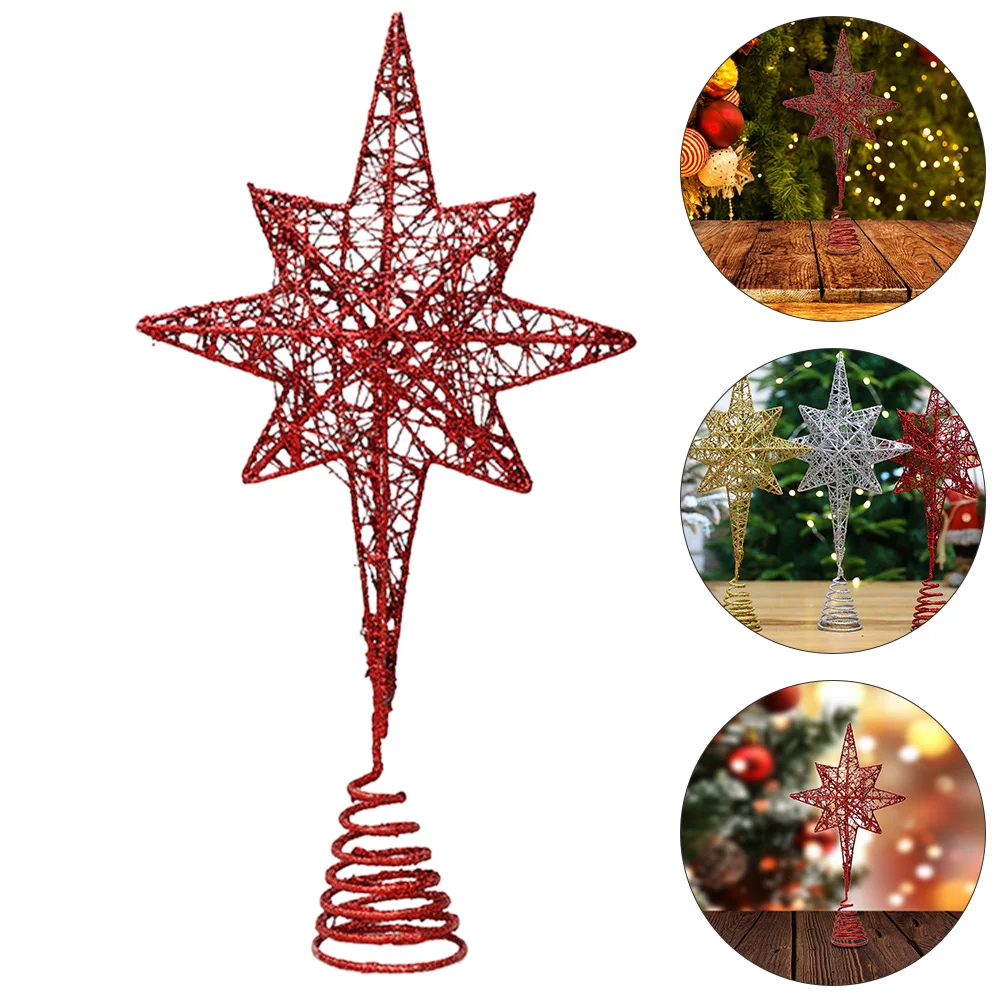 

Christmas Tree Top Star Decoration Decorate Topper Iron Festival Treetop Window Decorations