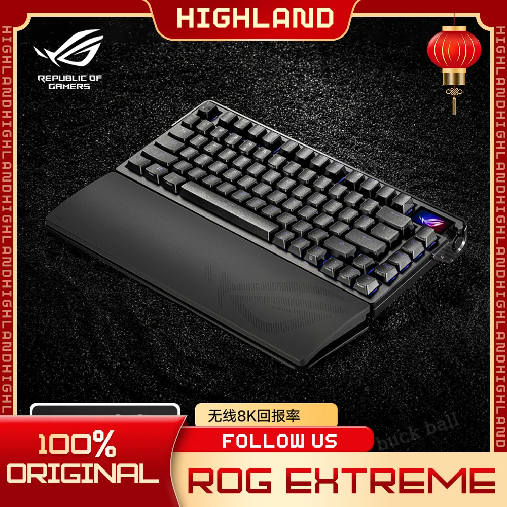 

Клавиатура ROG Extreme Механическая Беспроводная из алюминиевого сплава, черный цвет, три режима, 8k, клавиатура с горячей заменой, персонализированная игровая для ПК, подарок
