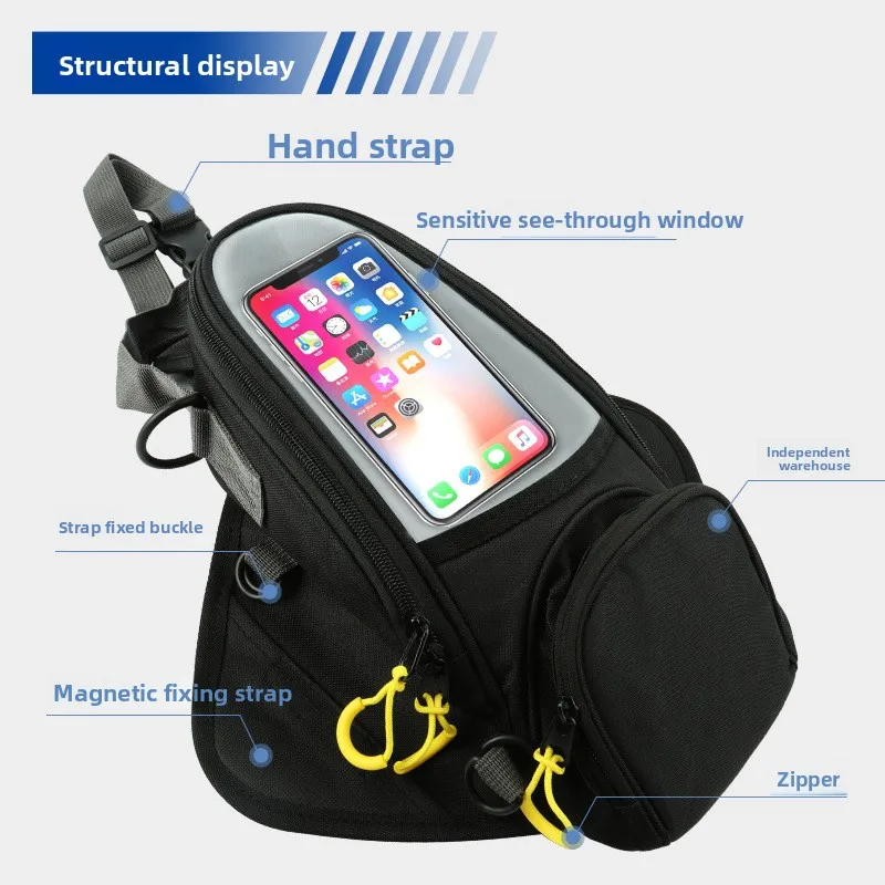 

Сумка на бак для мотоцикла, водонепроницаемая, большая емкость, магнит для езды, навигационная сумка на топливный бак для велосипедов