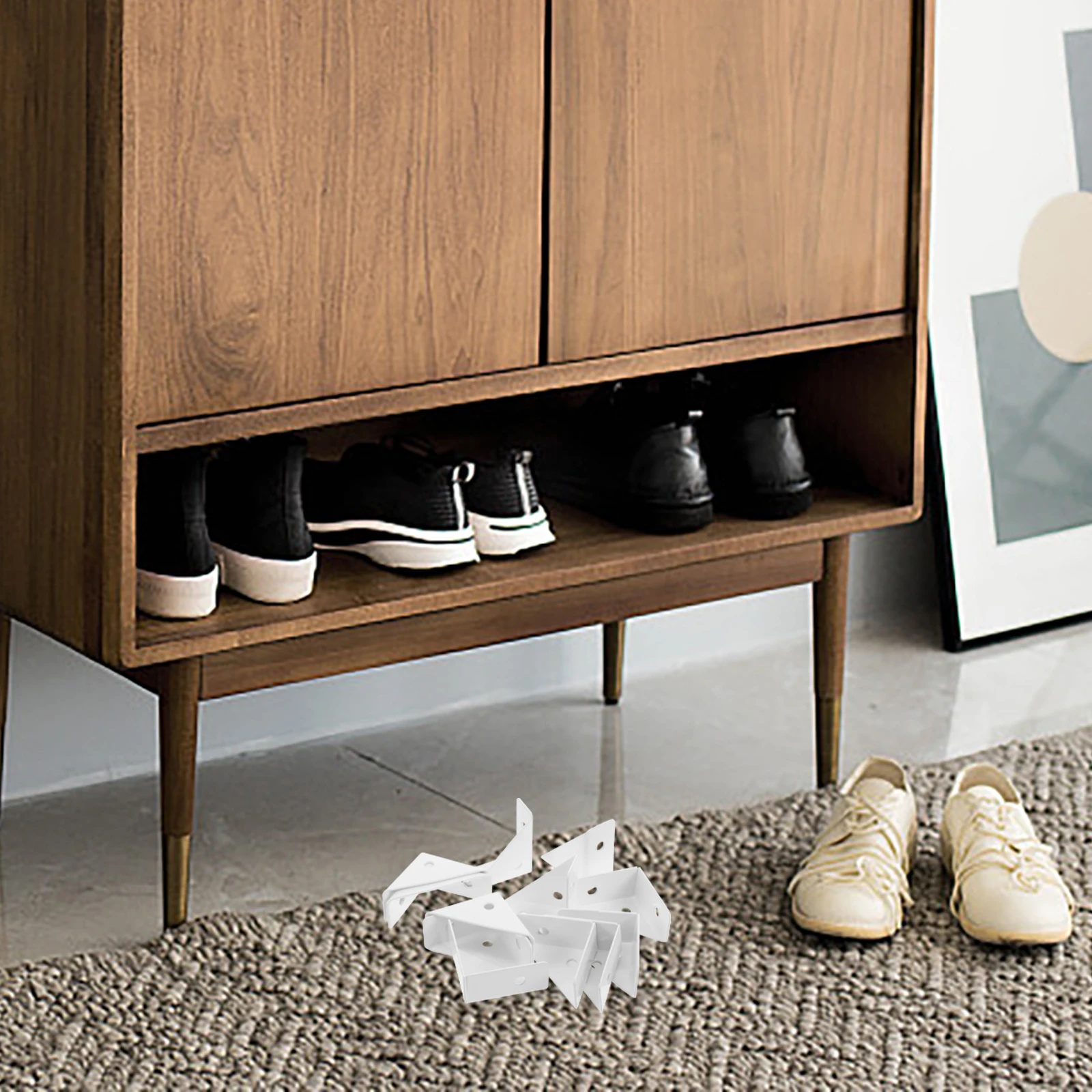 

12Pcs Corner Brace Triangle Table Bracket Metal Reinforced Shelf Mounting Brackets Cabinet Fastener Strong Furniture Support