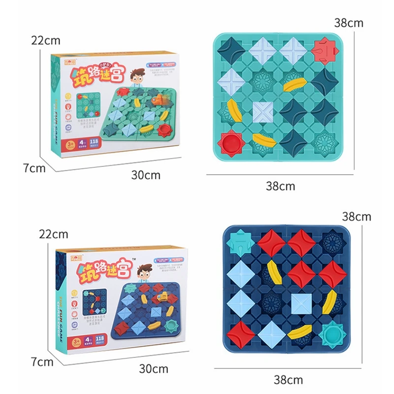 ของเล่นเสริมพัฒนาการเด็ก ชุดต่อรางรถ ปริศนาสร้างถนน ชุดเกมทดสอบทักษะ สร้างจุดตรวจ ของเล่นเกมเขาวงกตแบบอินเทอร์แอคทีฟสำหรับครอบครัว ของขวัญ