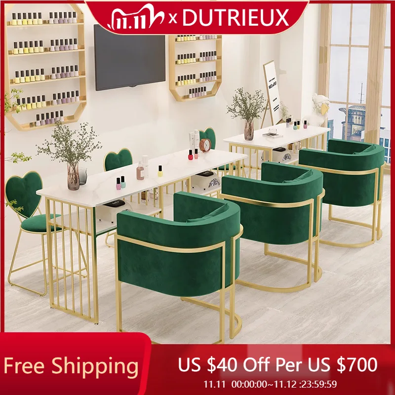 

Aesthetic Light Luxury Nail Desk Reception Mesa Makeup High Quality Manicure Table Nordic Modern Tavolo Per Unghie Furniture