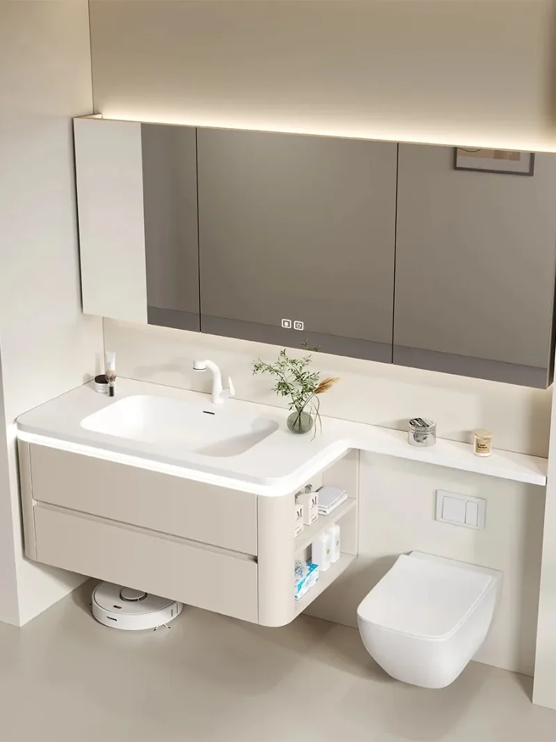 Integrated Basin Toilet Extends Skin Sense Bathroom Cabinet Combination Oak Face Wash Hand Pool Wash Table