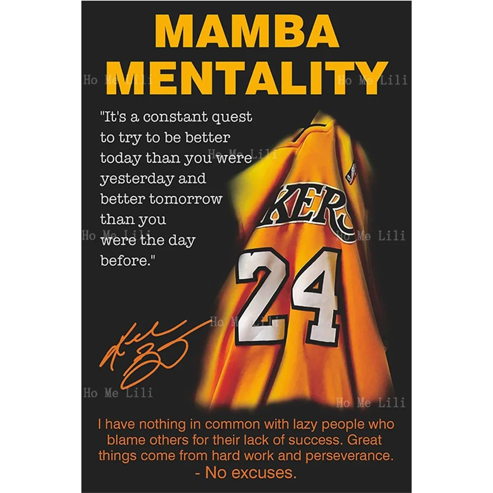 Black Mamba Inspirational Quotes Metal Sign Poster Mentality Wall Art For Man Cave Boys Room Office Decor