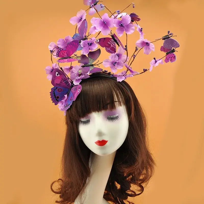 Cool Fairy Princess Antlers Hairband Tree Branches Butterfly Headband Hair Accessories Gothic Headpiece