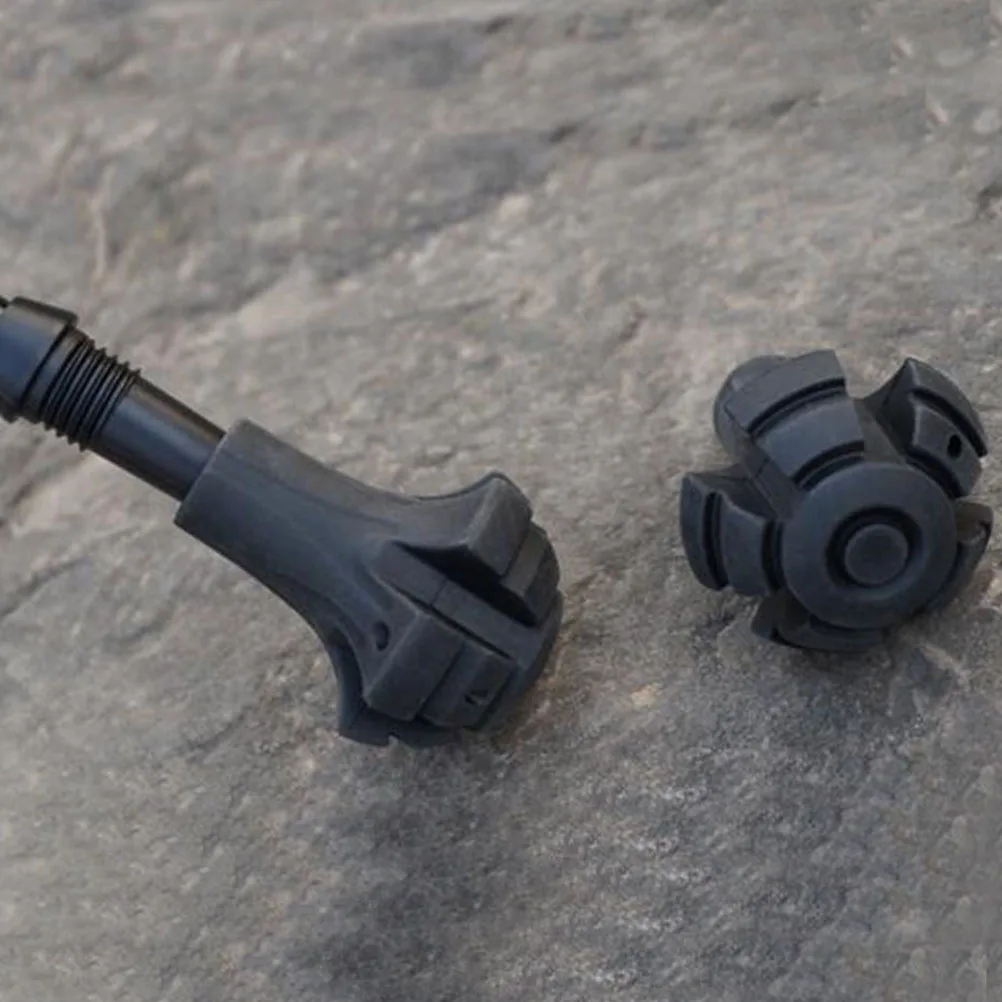 

6 Pcs Alpenstock Non-Slip Cover Hiking Sticks Walking Pad Trekking Poles Accessories Rod Foot Covers Tpr Elastomer Round