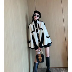 Wool Tweed Autumn And Winter 2024 New French College Style Cape Women's Design Short High-end Temperament Woolen Coat