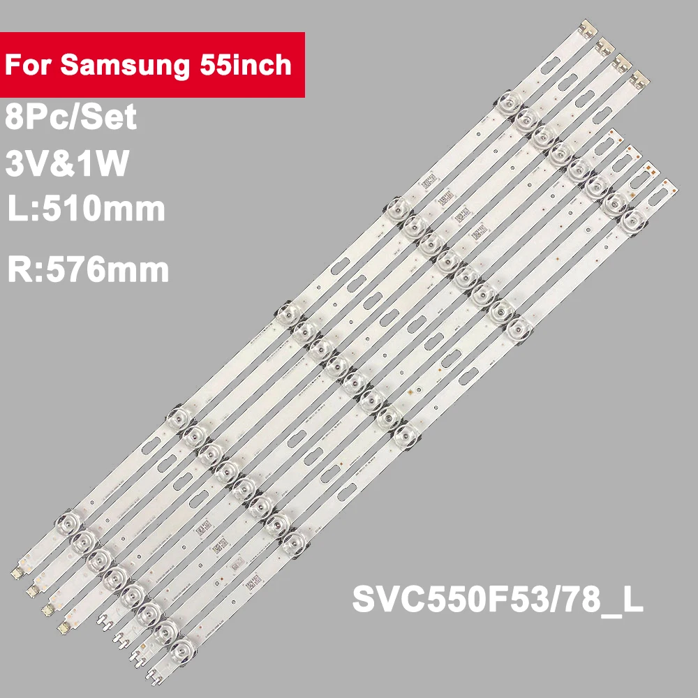 8pcs Led Tv Backlights Strip For Samsung UN55TU7000G UN55TU8000G UE55TU7020K UE55TU7092 UA55TU8000 UE55TU7000 UE55TU8000