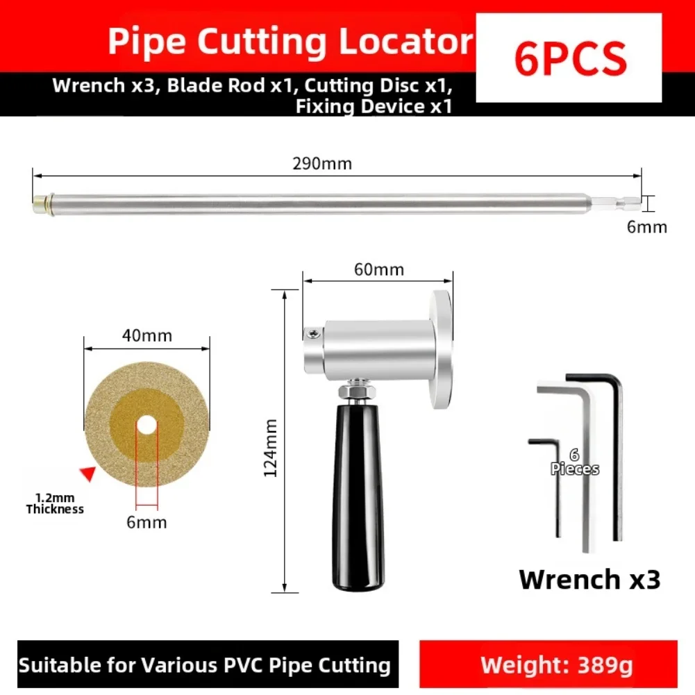 Inside Pipe Cutter for PVC and Glass with Adjustable Cutting Depth up to 7 Inches Stainless Steel Hex Shank Tool