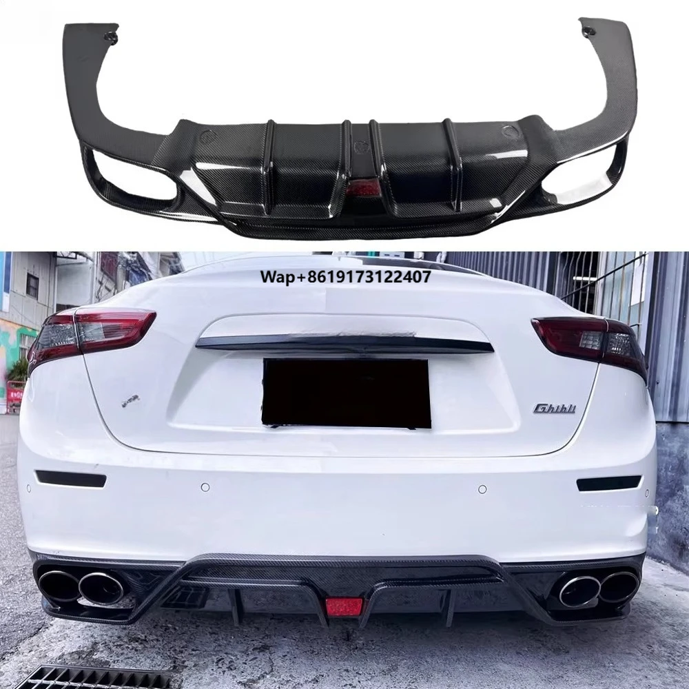 

Carbon Fiber With Led Light Rear Diffuser For 2014-2017 Upgrade Rear Bumper Tail Lip Spoiler BodyKit