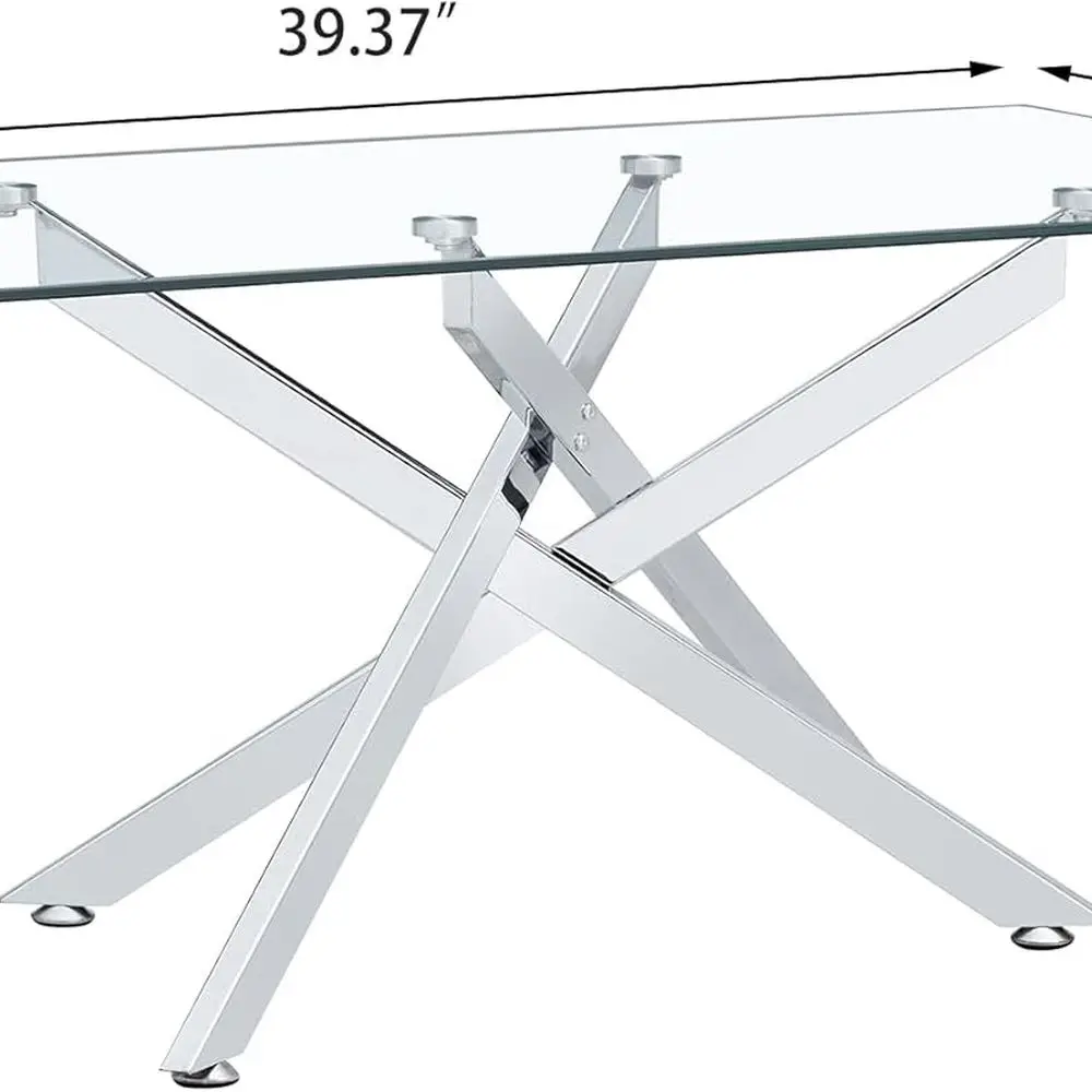 Set Meja Kaca Modern 3 Bagian: Meja Kopi Kecil dengan 2 Meja Samping Emas