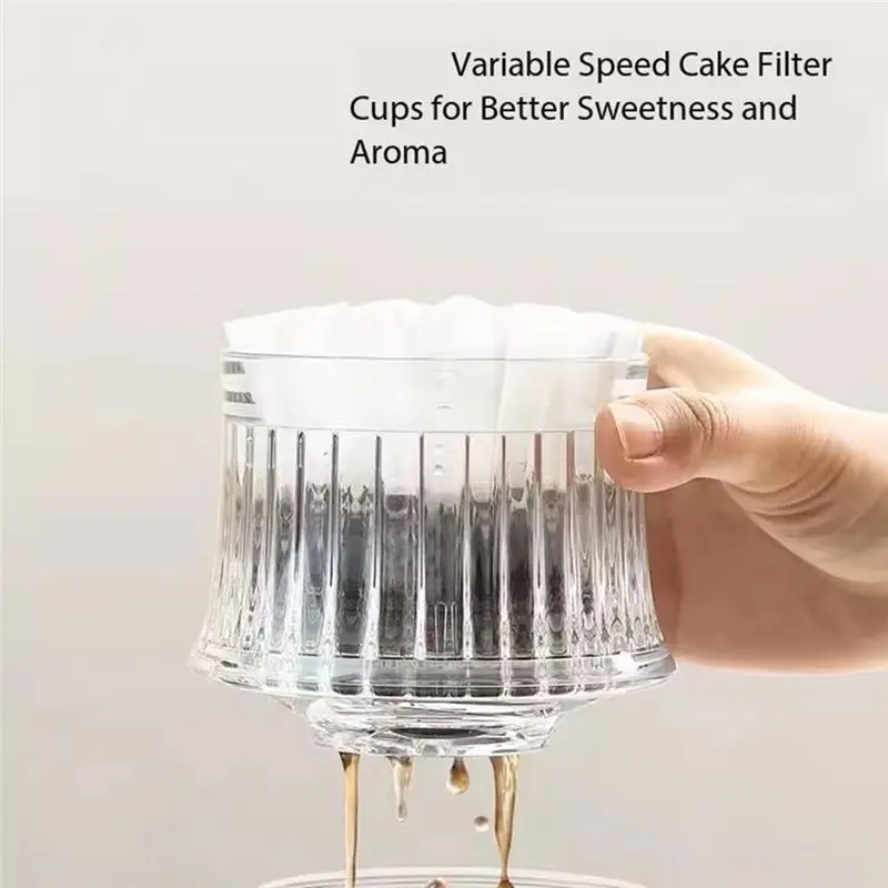 ABUN PCTG Variable Speed Hand Drip Coffee Filter Cup Flat Bottom Cake Filter Cup Coffee Brewing Tool