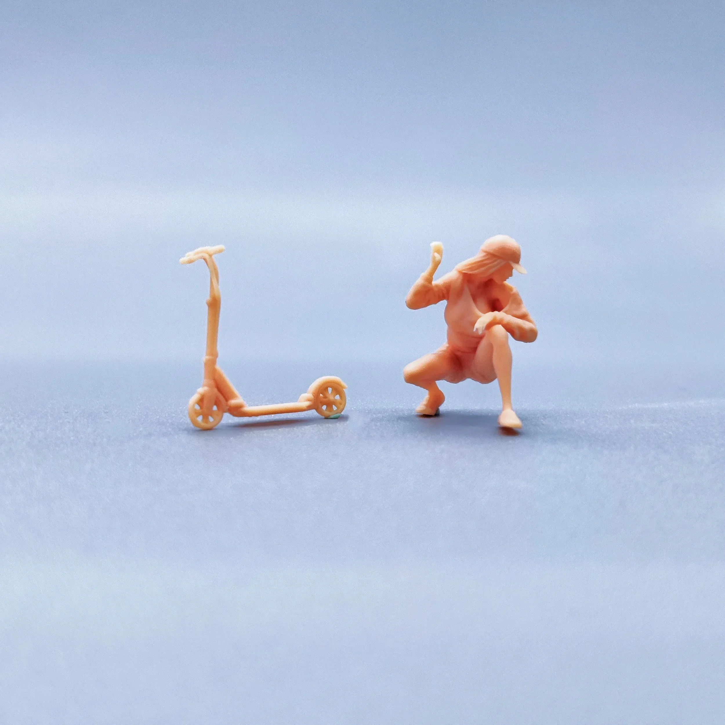 1/64 1/43 Figuren Maßstab Modell Harz Roller Hut Mädchen ungefärbte Miniaturen Diorama handbemalt W315
