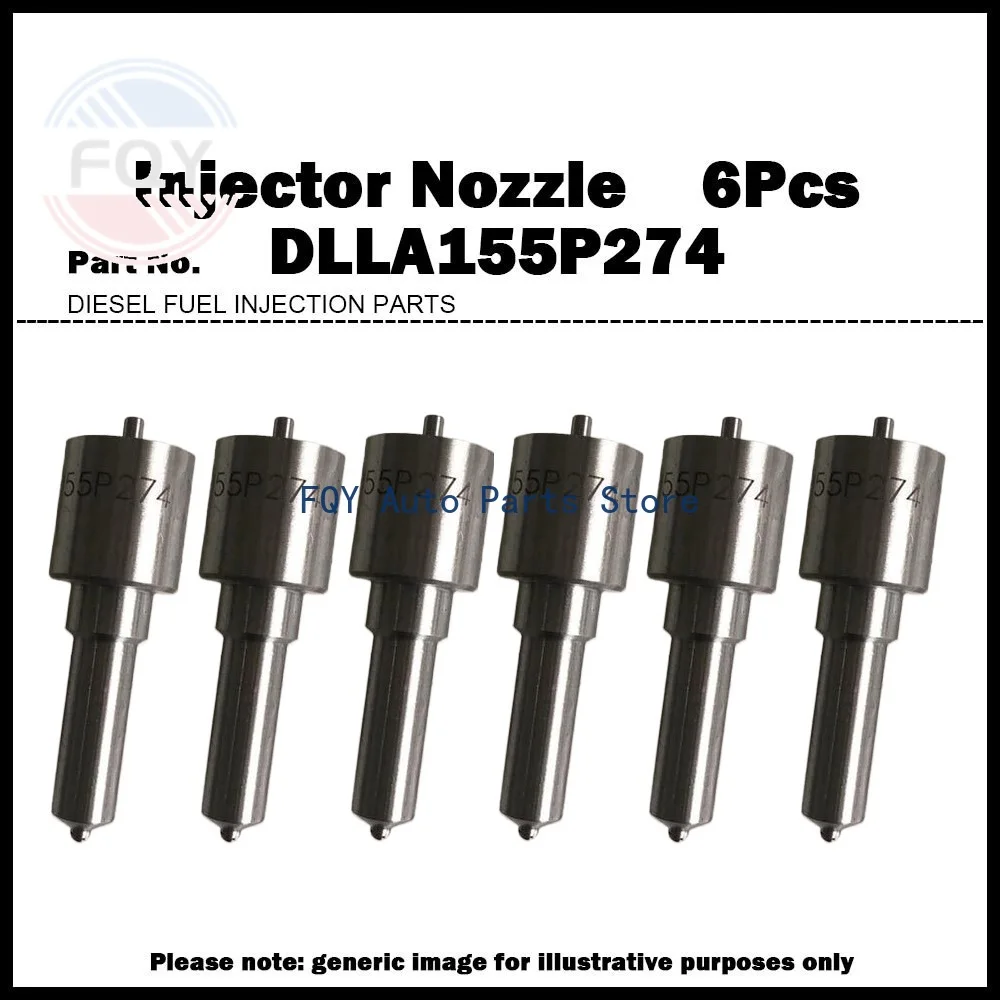 

6 шт. форсунок DLLA155P274 высокого качества для дизельных двигателей Cummins 4BT 6BT, номера 0432131840, 3919331