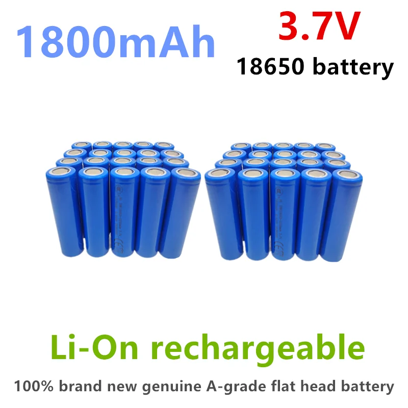 

Аккумулятор литиевый перезаряжаемый 3.7V 18650, 1800 мАч, класс А, с плоским контактом