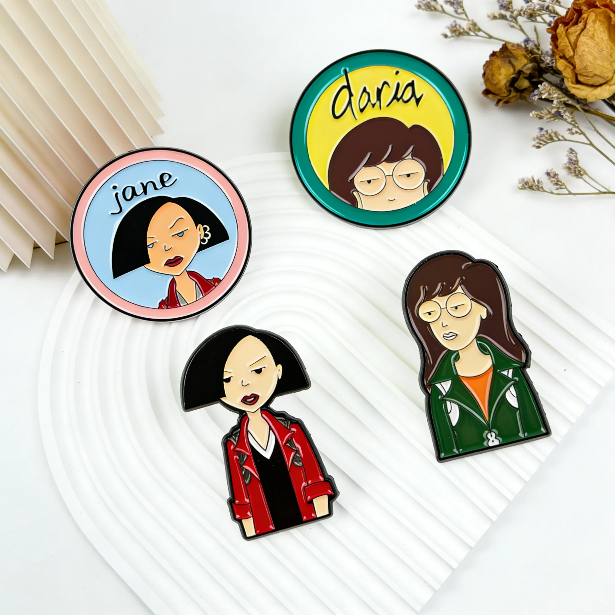 Cool Girls Enamel Pins Cartoon Brooches Badges for Backpacks Jackets Hats Retro Collection Gifts Cosplay Accessories