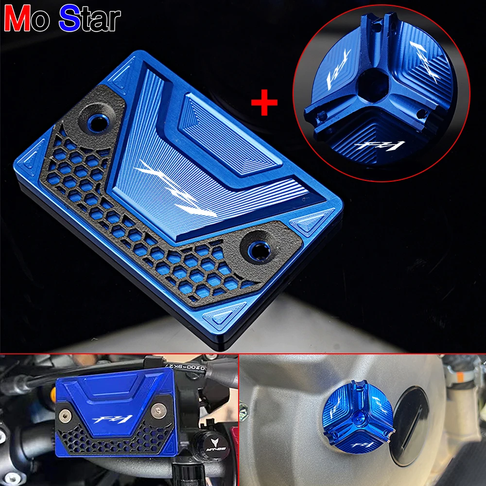 FZ1 CNC Motorcycle Drain Plug Engine Oil Filler Cap Front Brake Fluid Reservoir Cover For YAMAHA FZ1 FAZER FZ-1 2006-2015 2008