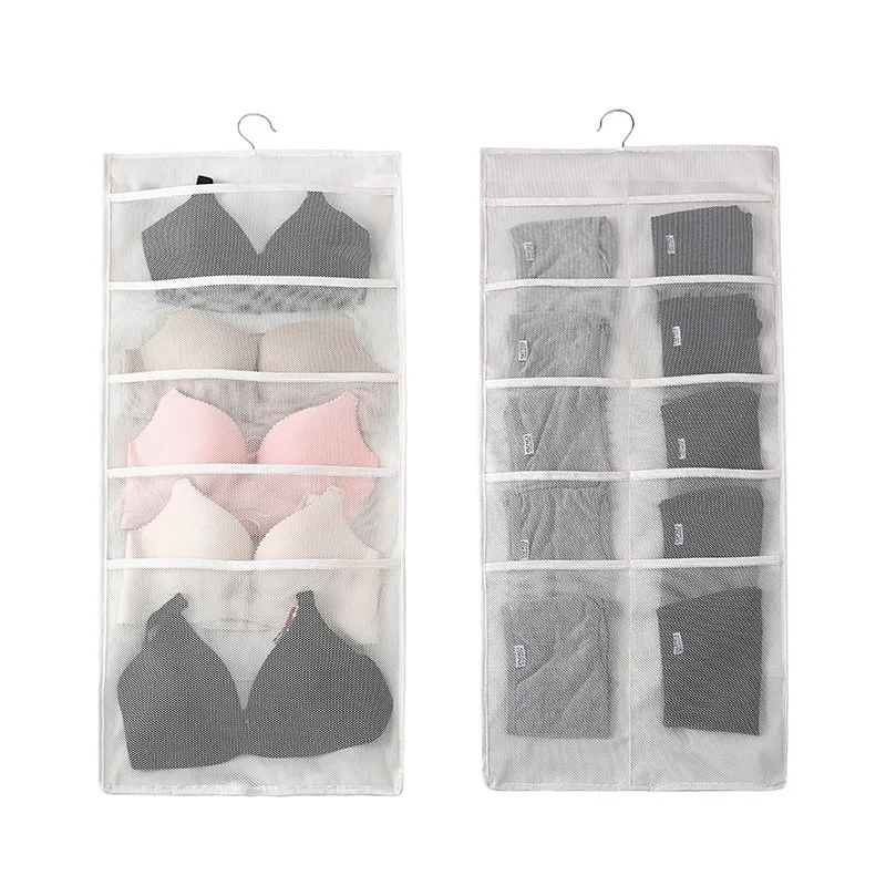 1Pcs Underwear Storage Bag Intimate Clothes Organizer Double-sided Hanging Socks Non-woven Clothing Wardrobe Home Organization