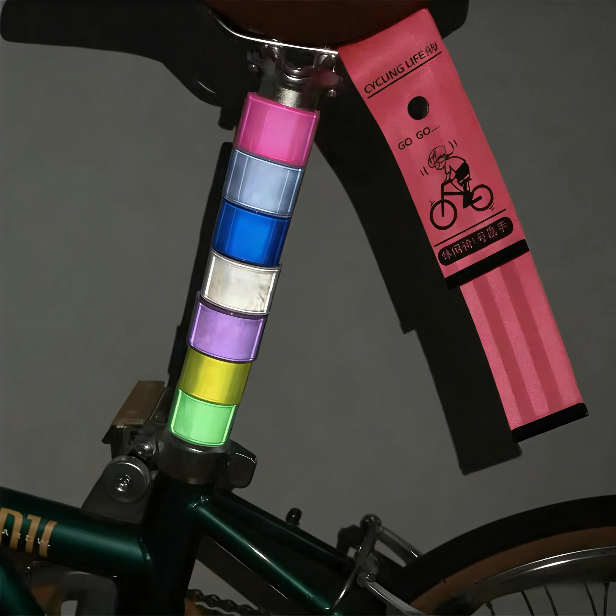 

30CM Night Running Cycling Reflective Snap Band PVC Wristband Printed Snap Band for Night Visibility