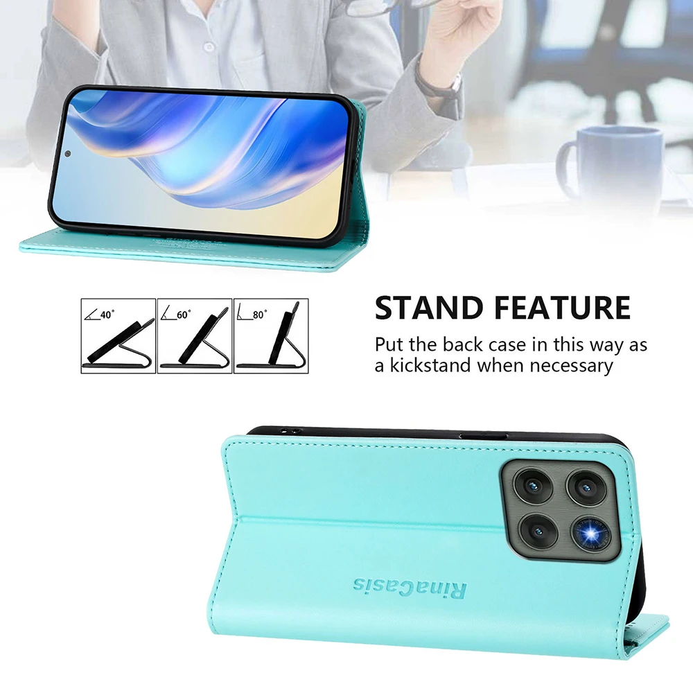 G87 G77 G67 5G Magnetyczne skórzane etui z klapką do Motorola Moto G37 G86 G06 G57 G67 G17 Power G56 G66J G66Y G77 G87 G47 Cover — zdjęcie produktu 2
