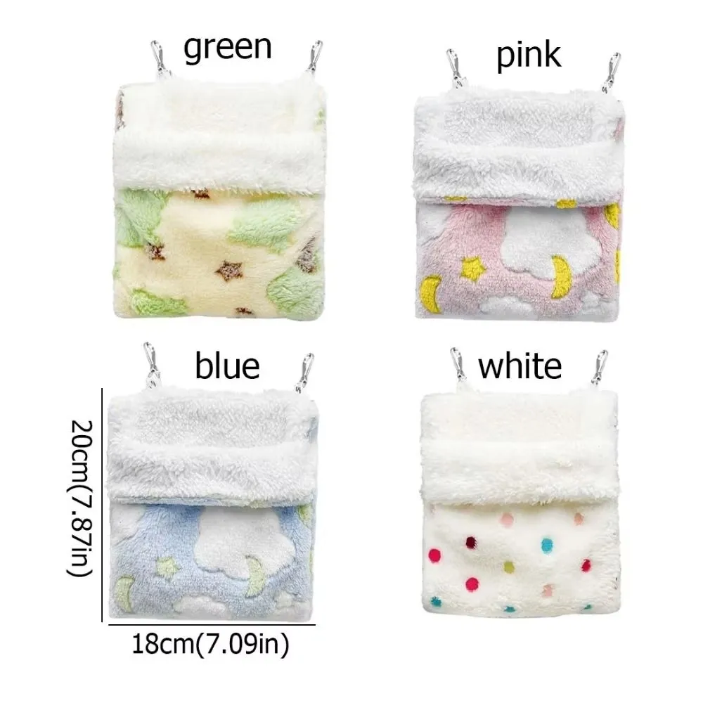 Neuer Weicher Schlafsack für Zuckerflügelhörnchen, Warme Hamster-Hängematte mit Sternenmuster, Komfortabler Ratten-Schlafsack, Haustier-Schaukeltasche – Detail 1