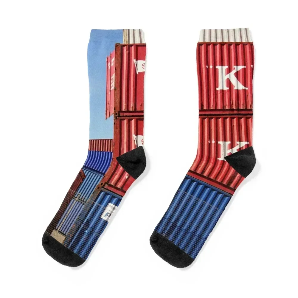 

Shipping Containers; Red, White and Blue Socks custom Thermal man winter Socks For Man Women's