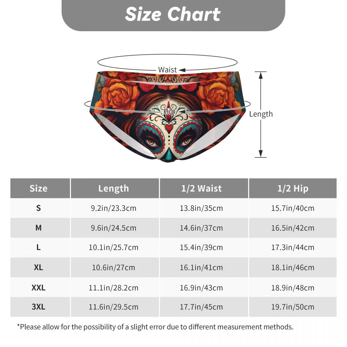 Calças triangulares masculinas flores crânio mexicano calavera homem roupa interior sexy briefs respirável suor confortável calcinha