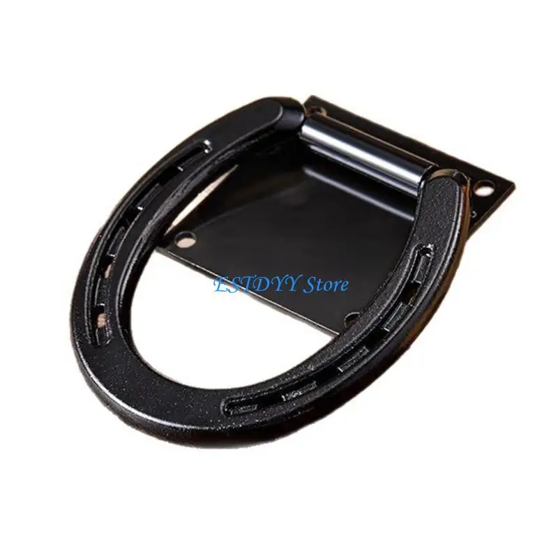 G6DE قطعتان من حلقات ربط الحصان مع براغي توسيع ومرفقات معدات الحصان متينة #4