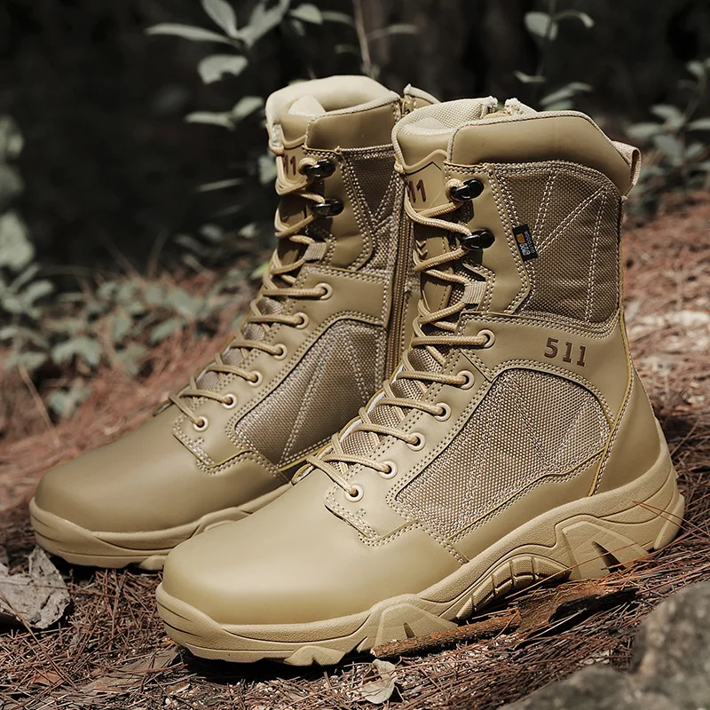 Men's High-top Boots Military Tactical Boots Outdoor Non Slip Hiking Boot Lace Up Desert Combat Boot Men Tactical Training Boots view 2