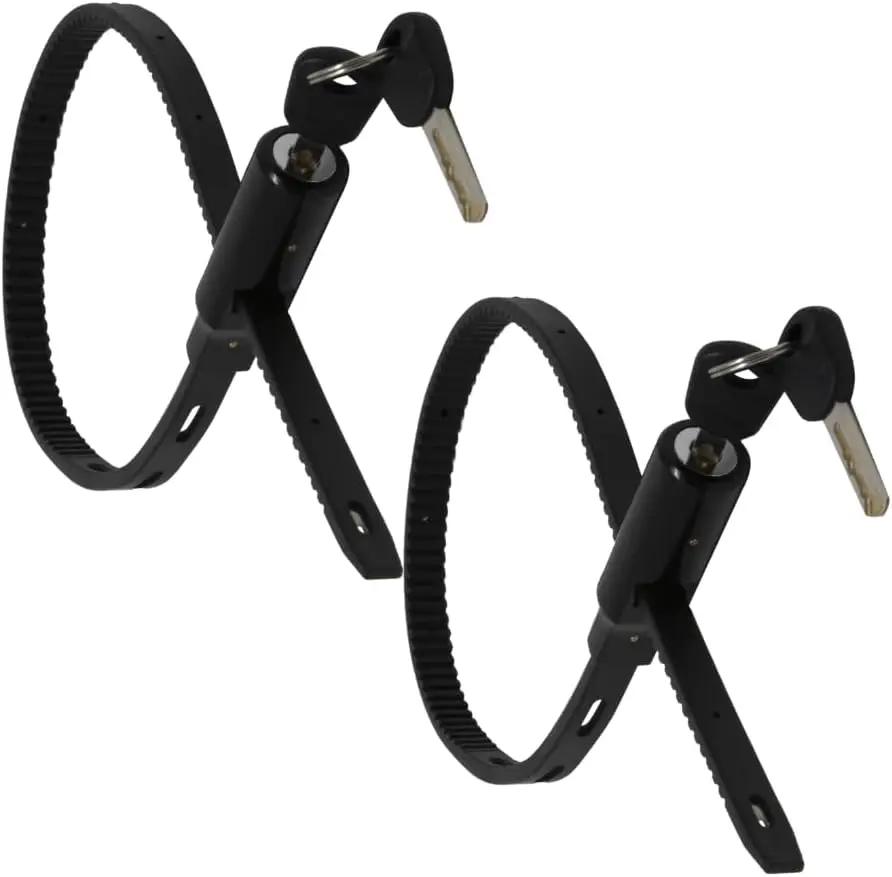 

Adjustable Zip Tie Lock for Refrigerator Door Cabinet Bike Stroller Helmet - Multi-Purpose Keyed French Door Lock - Stai