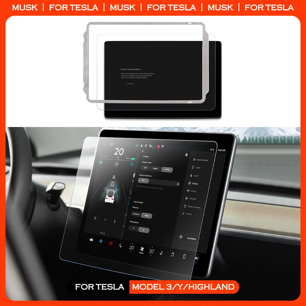 

Защитная пленка HD для Tesla Model Y Model 3 Highland 2021-2024 Cybertruck, центральный экран управления, пленка из закаленного стекла