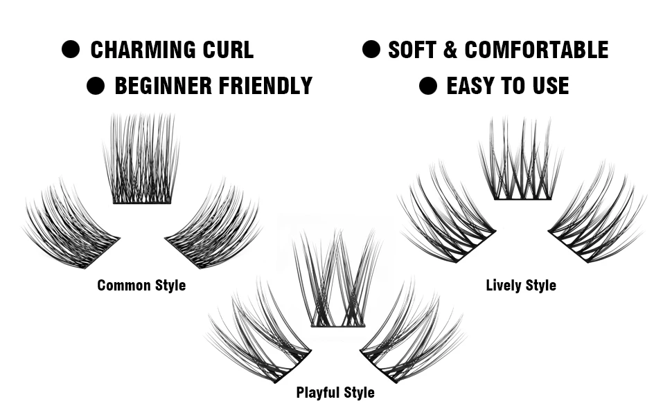 Extensions de Cils Professionnels en Grappes, Faux-Cils Segmentés, Individuels, à Faire Soi-Même