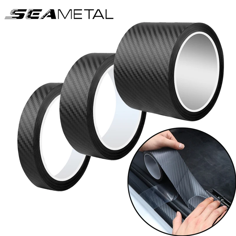 

SEAMETAL Car Door Sill Protective Sticker Carbon Fiber Auto Door Edge Film Side Mirror Anti Scratch Tape Car Sticker Accessories
