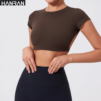 Women's Quick-Dry Workout Tops - Breathable Backless Sports Shirts for Yoga & Gym