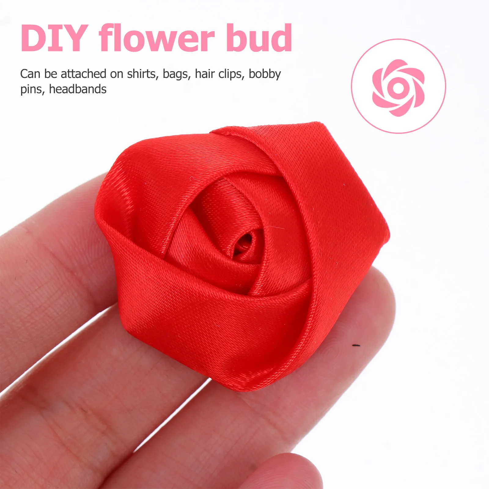 

20 Pcs Flower Hair Accessories Cloth Rosebud Small Flower Headband Headdress Cloth Bloom Material Craft Supplies