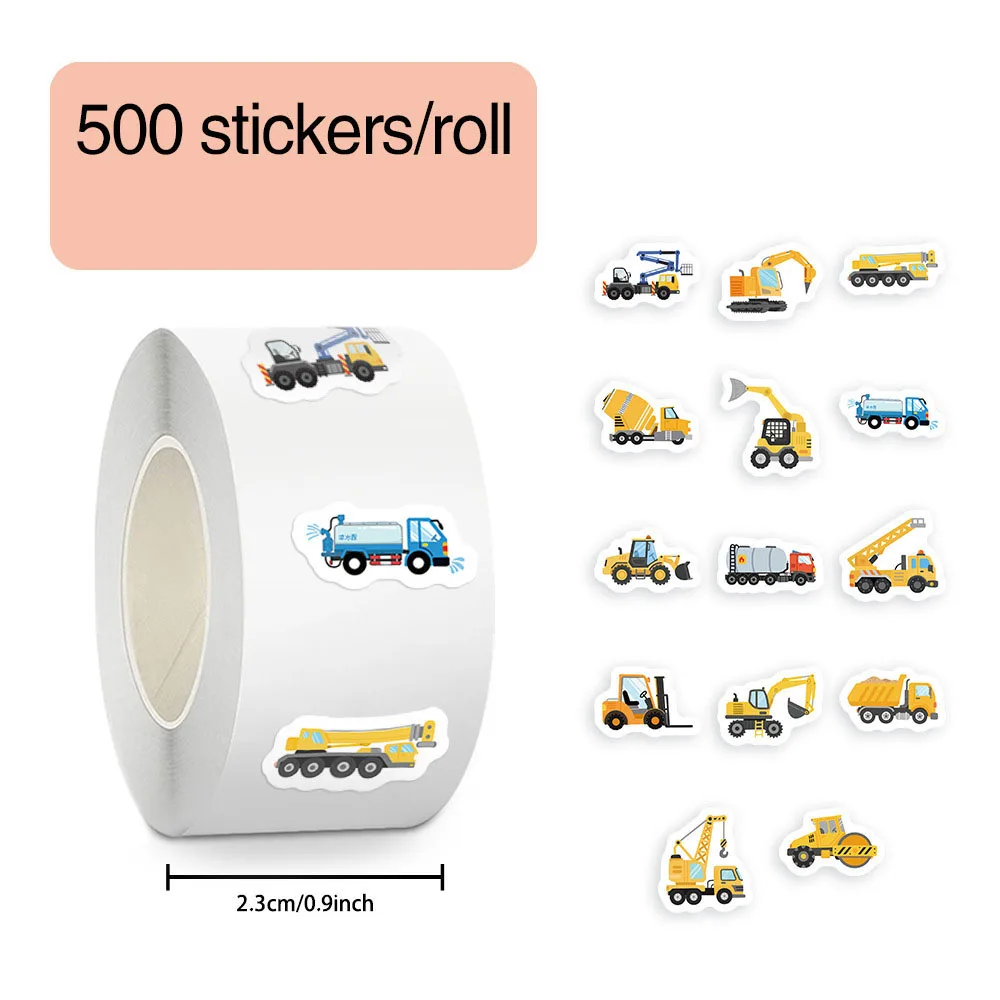 

500 шт. наклеек с инженерными машинами, мультяшные наклейки для ноутбуков, подарочные наклейки с транспортными средствами, наклейки для автомобиля, наклейки для творчества, водонепроницаемые наклейки