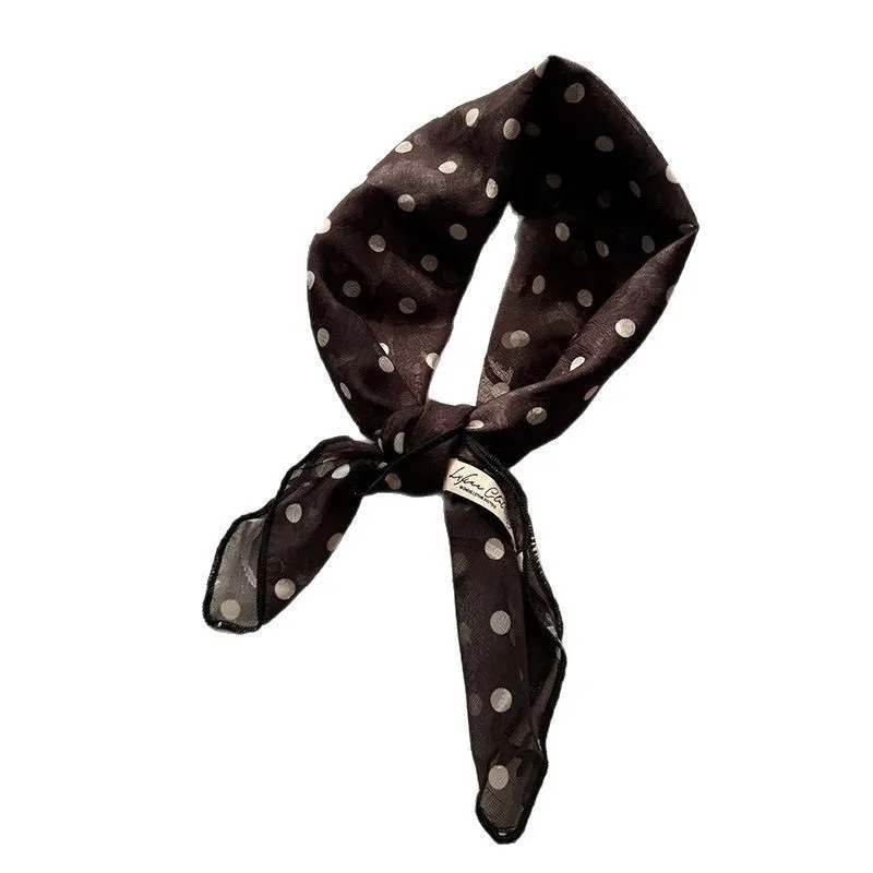 

Женский летний дышащий мягкий шелковый платок в горошек, тонкий, модный, декоративный, для головы