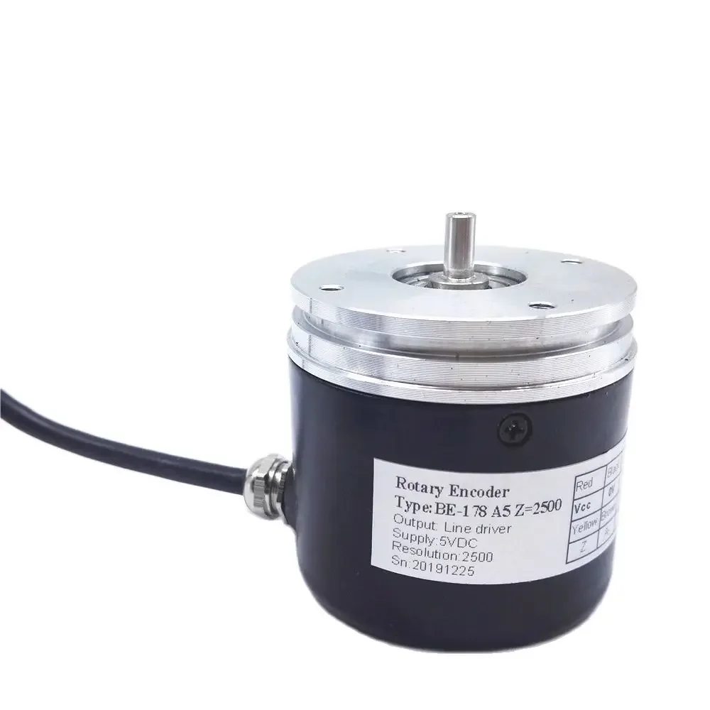 58Mm 5mm External Solid Shaft 2500 Pulse Resolution BE-178 Incremental Rotary Encoder A5 Slot Line Driver