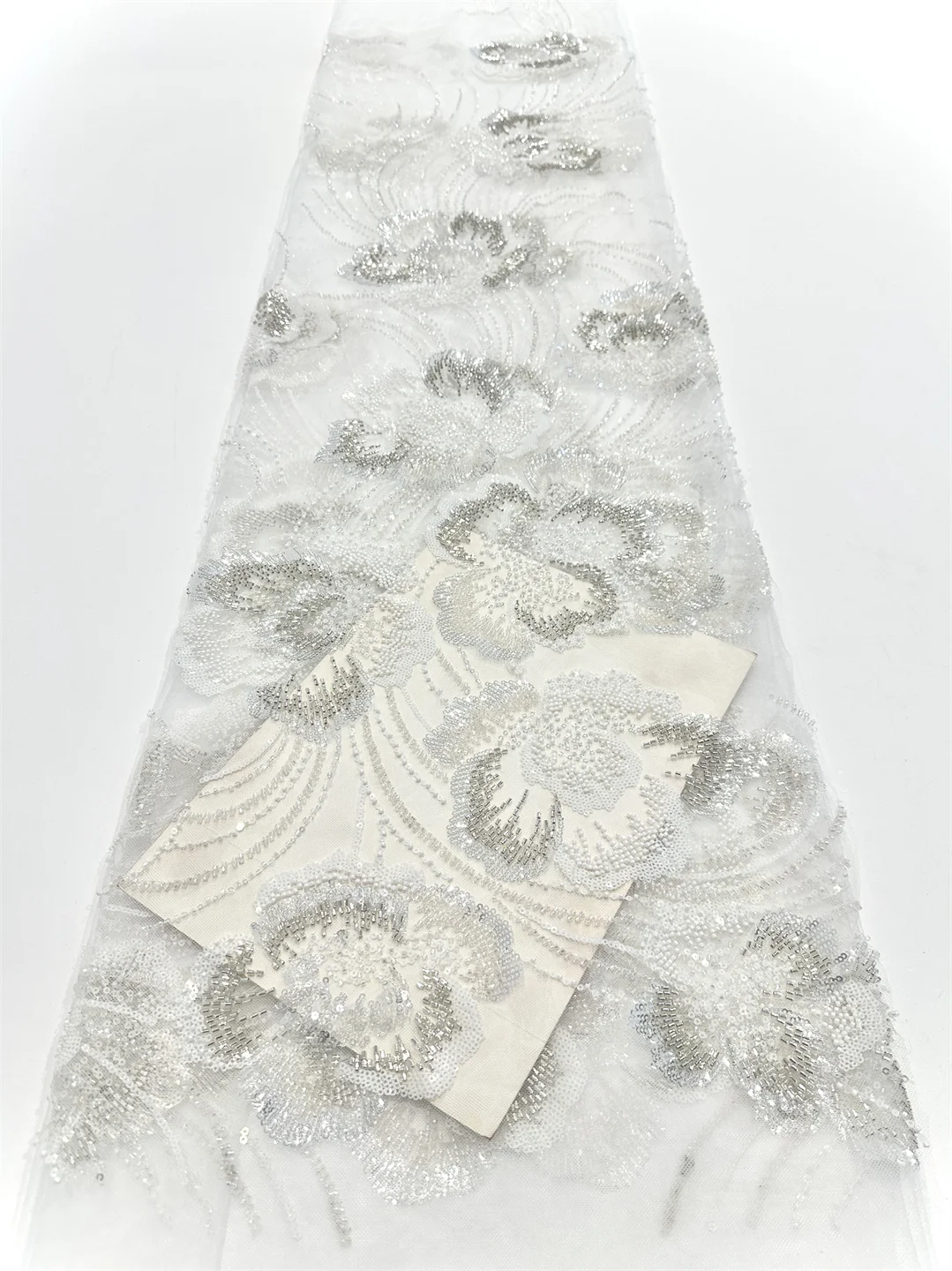 Africa Nigerian Beaded French Mesh Lace With Sequins High Quality 2025 Embroidery Lace Sequins Lace For Wedding Dresses Women