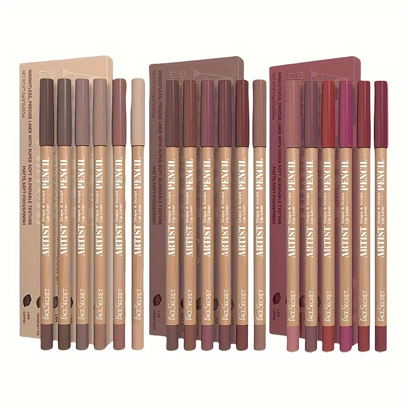 18개입/세트 매트 누드 립 라이너 세트 18색 매트 롱래스팅 방수 립스틱 펜슬 고발색 메이크업 세트