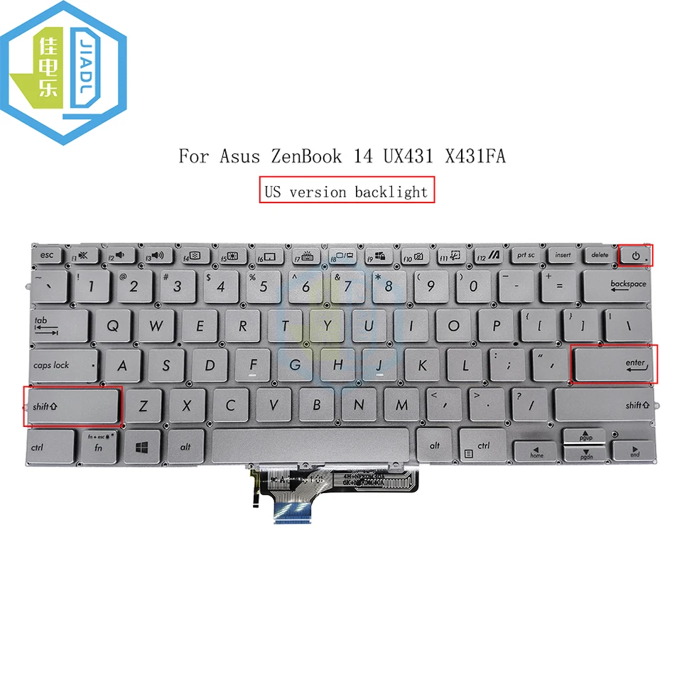 Backlit Spanish US Keyboard for ASUS ZenBook 14 UX431