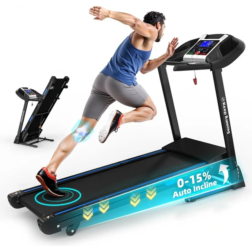 

Беговая дорожка с регулируемым наклоном: двигатель 3,5 л.с., грузоподъемность 400 фунтов, Bluetooth, управление через приложение, амортизация, ЖК-дисплей, датчик пульса.