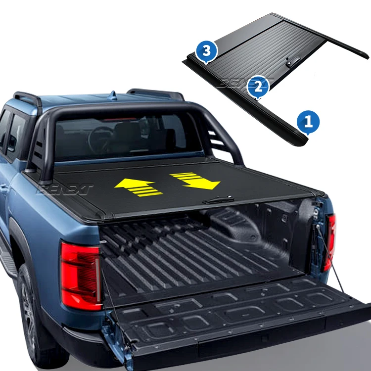 

Benext Waterproof Folding Retractable Aluminum Alloy Pickup Truck Tonneau Cover for BYD Shark6 Navara Mitsubishi Triton