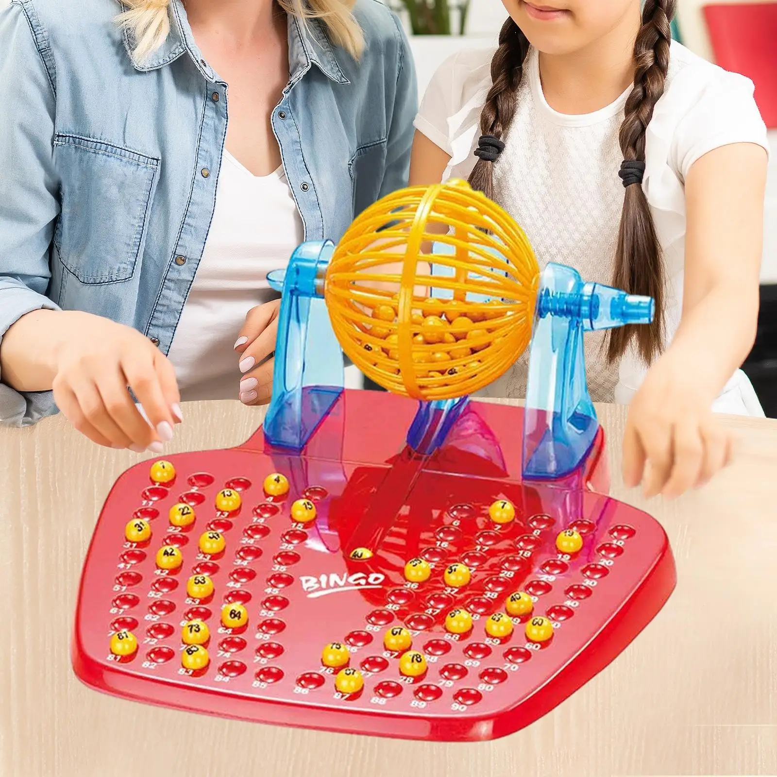 Family Bingo Lotto Game, Bingo Set with Bingo Cage, Bingo Chips Vintage Bingo