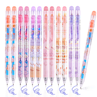 6pcs Cute Erasable Gel Pens, 0.5mm Fast Dry Blue Ink, Smooth Writing, Student Note Taking, School Office Supplies