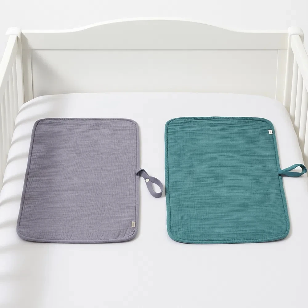 

Soft Baby Diaper Changing Pad Breathable Strong Absorbent Infant Diaper Mat Hypoallergenic Pure Cotton Baby Bed Pad Travel