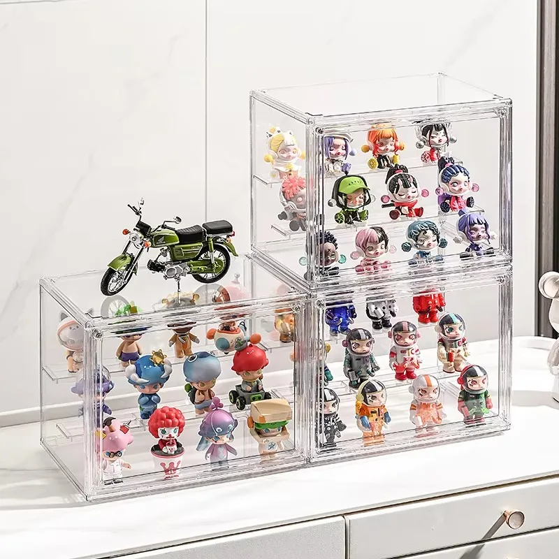 Blind Box Storage Display Stand Doll Display Case POP MART Storage Box Toy Dust-proof Transparent Figure Displ magnetism