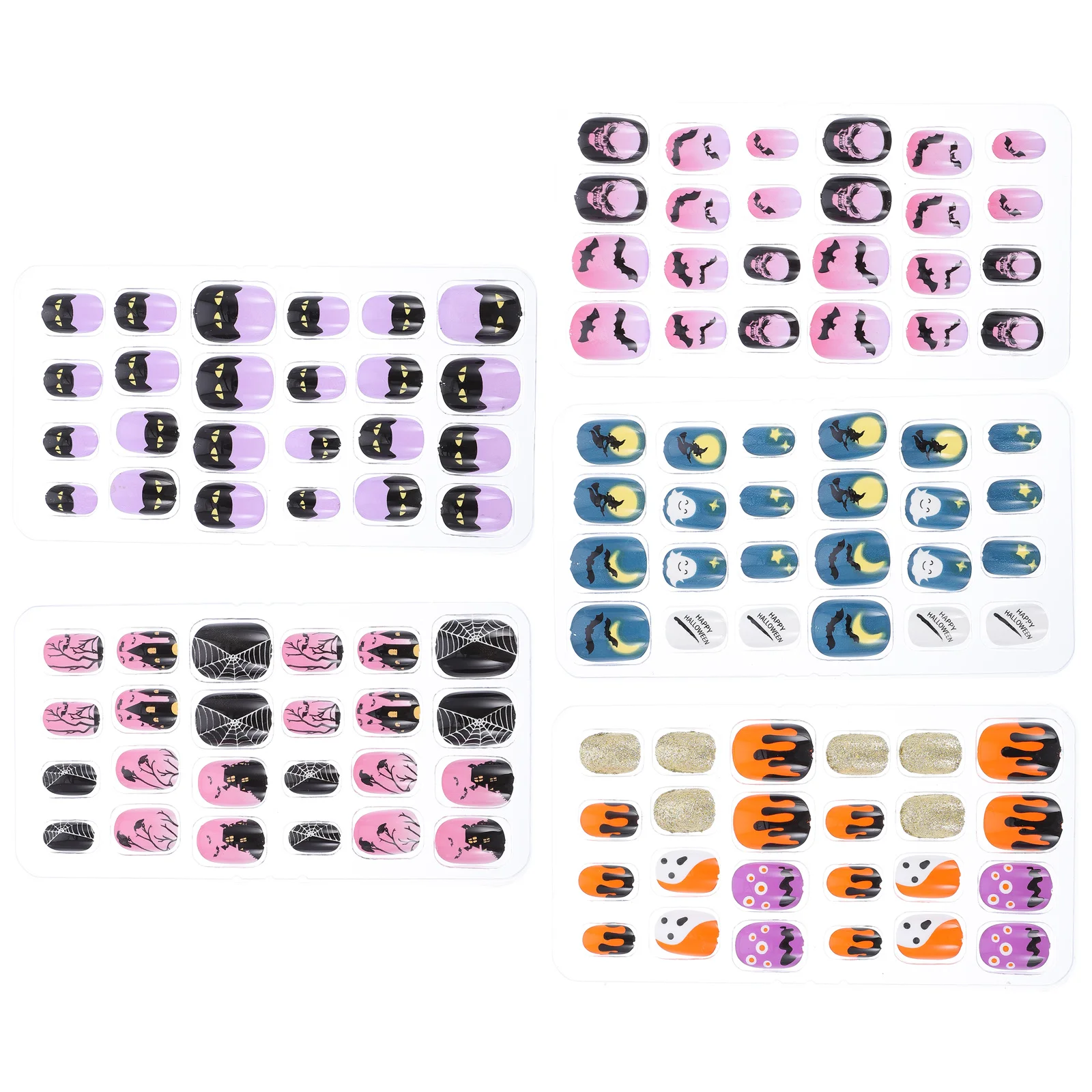 

120 Pcs Kids False Nails Halloween Fake Press On Child Full Cover Detachable Manicure Tip