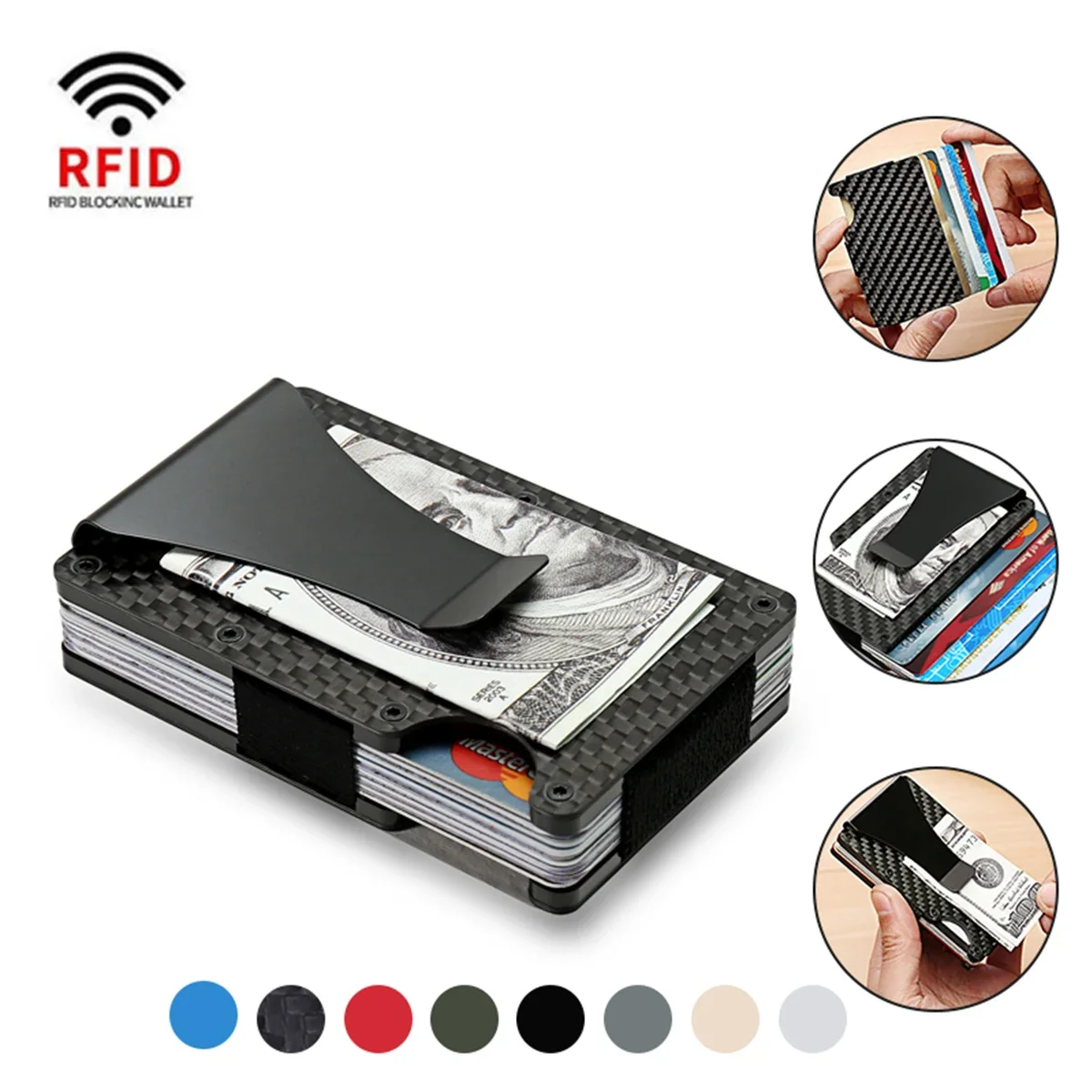 

Rfid углеродное волокно металлический держатель для карт кошельки мужские тонкие мини-кошельки мужские сумки для денег маленький минималистичный мужской кошелек кошелек для мужчин